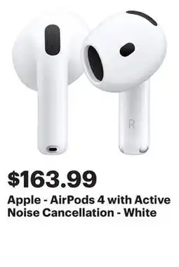 Best Buy Apple - AirPods 4 with Active Noise Cancellation - White offer