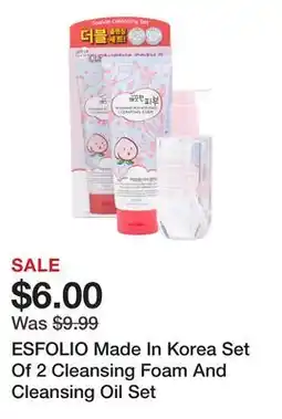 Marshalls ESFOLIO Made In Korea Set Of 2 Cleansing Foam And Cleansing Oil Set offer