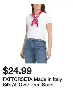 Marshalls FATTORSETA Made In Italy Silk All Over Print Scarf offer