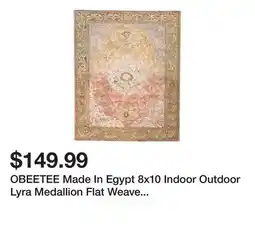 Marshalls OBEETEE Made In Egypt 8x10 Indoor Outdoor Lyra Medallion Flat Weave Area Rug offer