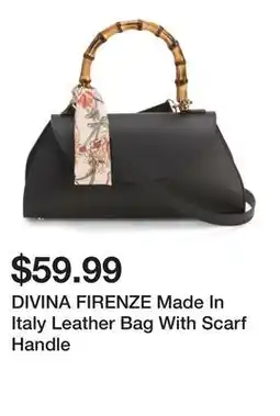 Marshalls DIVINA FIRENZE Made In Italy Leather Bag With Scarf Handle offer