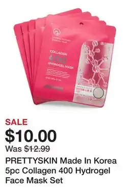 Marshalls PRETTYSKIN Made In Korea 5pc Collagen 400 Hydrogel Face Mask Set offer