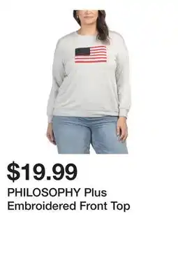 Marshalls PHILOSOPHY Plus Embroidered Front Top offer