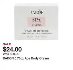 Marshalls BABOR 6.76oz Ace Body Cream offer