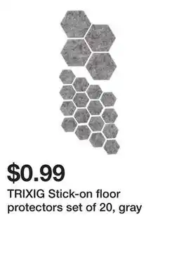 Ikea TRIXIG Stick-on floor protectors set of 20, gray offer