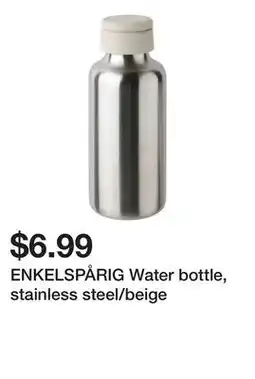 Ikea ENKELSPÅRIG Water bottle, stainless steel/beige offer