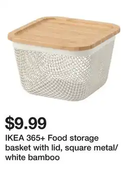 Ikea IKEA 365+ Food storage basket with lid, square metal/white bamboo offer
