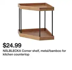 Ikea NÅLBLECKA Corner shelf, metal/bamboo for kitchen countertop offer