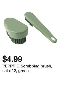 Ikea PEPPRIG Scrubbing brush, set of 2, green offer