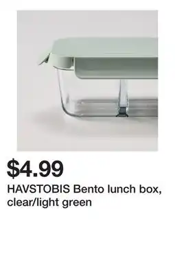 Ikea HAVSTOBIS Bento lunch box, clear/light green offer