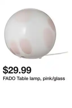 Ikea FADO Table lamp, pink/glass offer