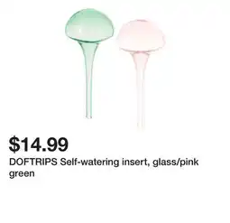 Ikea DOFTRIPS Self-watering insert, glass/pink green offer