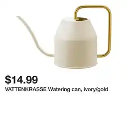 Ikea VATTENKRASSE Watering can, ivory/gold offer