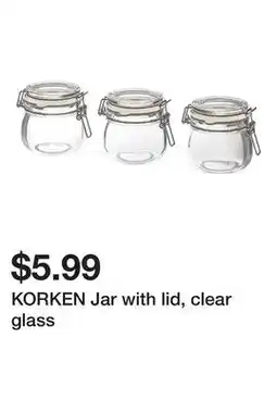 Ikea KORKEN Jar with lid, clear glass offer