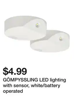 Ikea GÖMPYSSLING LED lighting with sensor, white/battery operated offer