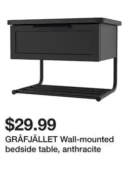 Ikea GRÅFJÄLLET Wall-mounted bedside table, anthracite offer