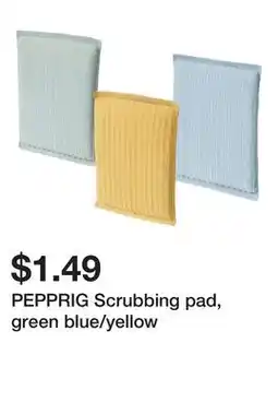 Ikea PEPPRIG Scrubbing pad, green blue/yellow offer