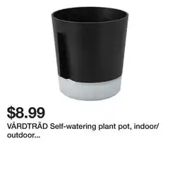 Ikea VÅRDTRÄD Self-watering plant pot, indoor/outdoor transparent/anthracite offer