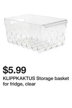 Ikea KLIPPKAKTUS Storage basket for fridge, clear offer