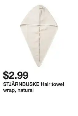 Ikea STJÄRNBUSKE Hair towel wrap, natural offer