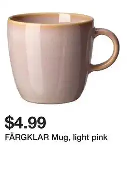 Ikea FÄRGKLAR Mug, light pink offer