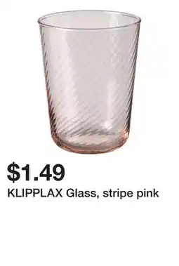 Ikea KLIPPLAX Glass, stripe pink offer