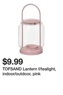Ikea TOFSAND Lantern f/tealight, indoor/outdoor, pink offer