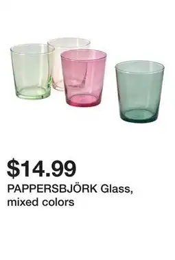Ikea PAPPERSBJÖRK Glass, mixed colors offer