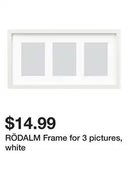 Ikea RÖDALM Frame for 3 pictures, white offer
