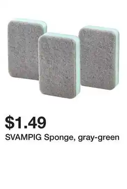 Ikea SVAMPIG Sponge, gray-green offer