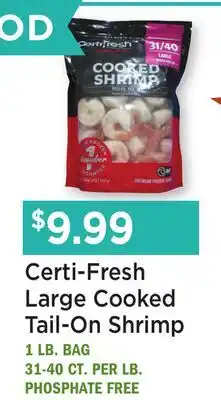 Heinen's Certi-Fresh Large Cooked Tail-On Shrimp offer