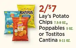 Heinen's Lay's Potato Chips 7.5-8 OZ., Poppables 5 OZ. or Tostitos Cantina 8-11 OZ offer