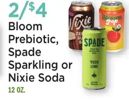 Heinen's Bloom Prebiotic, Spade Sparkling or Nixie Soda offer