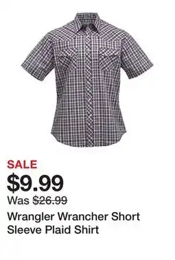 Tractor Supply Company Wrangler Wrancher Short Sleeve Plaid Shirt offer