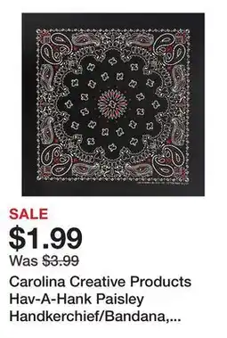 Tractor Supply Company Carolina Creative Products Hav-A-Hank Paisley Handkerchief/Bandana, 22 x 22in offer