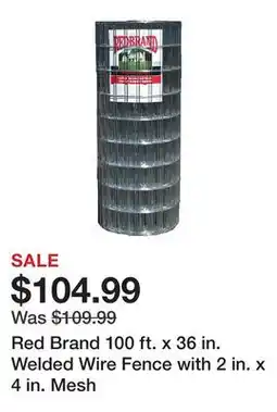 Tractor Supply Company Red Brand 100 ft. x 36 in. Welded Wire Fence with 2 in. x 4 in. Mesh offer