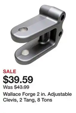 Tractor Supply Company Wallace Forge 2 in. Adjustable Clevis, 2 Tang, 8 Tons offer