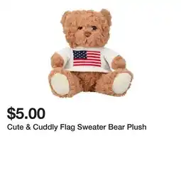 Five Below Cute & Cuddly Flag Sweater Bear Plush offer