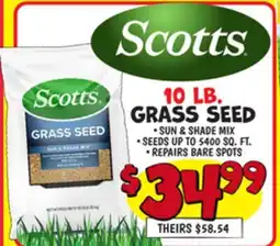 Ollie's SCOTTS GRASS SEED offer