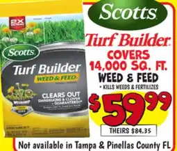 Ollie's Scotts Turf Builder Covers 14,000 Sq. Ft. WEED & FEED offer