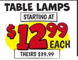 Ollie's TABLE LAMPS offer