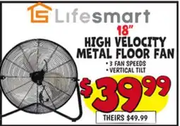 Ollie's 18 HIGH VELOCITY METAL FLOOR FAN offer