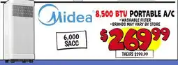 Ollie's MIDEA 8500 BTU PORTABLE A/C offer