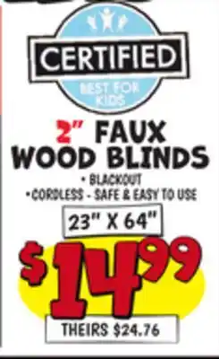 Ollie's 2 FAUX WOOD BLINDS offer