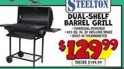 Ollie's STEELTON DUAL-SHELF BARREL GRILL offer