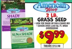 Ollie's AMERICAN WAY 3 LB. GRASS SEED offer