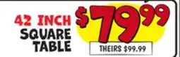Ollie's 42 INCH SQUARE TABLE offer