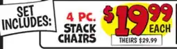 Ollie's 4 PC. STACK CHAIRS offer