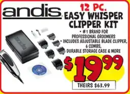 Ollie's ANDIS 12 PC. EASY WHISPER CLIPPER KIT offer