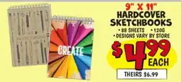 Ollie's 9 X 11 HARDCOVER SKETCHBOOKS offer